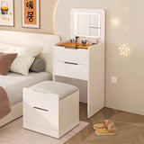 ZUN 3-in-1 dressing table with flip mirror and light, small dressing table set with visible glass 58566032