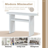 ZUN TREXM Elegant Minimalist Console Table with Rounded Edges and Sturdy Shelf Design for Entryway, N715P195554K