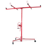 ZUN Drywall Panel Lifter Drywall Panel hoist Jack Lifter Jack Rolling Caster Panel Hoist 11ft red W167683066