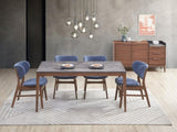 Blue and Walnut Padded Side Chair B062P209228