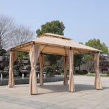 13x10 Outdoor Patio Gazebo Canopy Tent With Ventilated Double Roof And Mosquito net W419P282069