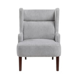 Contemporary Grey Wingback Accent Chair Chenille Upholstery Plywood Frame Living Room Furniture 1pc B011P304418