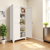 71'' 2 Shapely Doors Cabinet, Metal Storage Cabinet with Doors and Adjustable Shelves, for Bedroom, 57744316