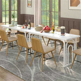 Spacious Rectangular Dining Table - 63"x24"x30", Adjustable Foot Pads, Waterproof Stain-Resistant 14488397