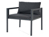Outdoor Dining Chair Set of 2, All-Weather Grey Aluminum Frame Patio Chairs with Grey Fabric N779P369116G