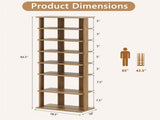 7-Tier Double-Row Shoe Rack with Adjustable Shelves, Anti-Tipping Narrow Storage Rack for Entryway 17788634