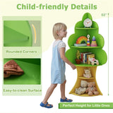 5-Tier Green Tree-Shaped Kids Bookshelf , 19894404