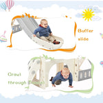 ZUN Kids Slide Playset Structure, Freestanding Castle Climbing Crawling Playhouse with Slide, Arch PP300683AAK