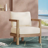 Outdoor Acacia Wood Patio Club Chair, Patio Furniture,Waterproof Thick Cushion Deep Seating for 72303.00BBGE
