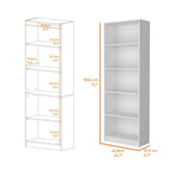 Sutton 4 Shelves Bookcase with Modern Storage Shelves B128P176165