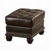 Espresso and Cherry Tufted Ottoman B062P209192