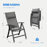 Patio Folding Chairs Set of 2,Textilene Fabric Seat W1859P321614