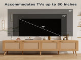 70inch Modern TV Stand with Rattan Doors for TVs up to 80", Media Console with Storage Space & Cable 42043757