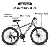 24 Inch Mountain Bike Boys Girls, Steel Frame, Shimano 21 Speed Mountain Bicycle with Daul Disc 71881206