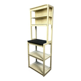 23.62" White and Black color Bakers Rack for Kitchen with Storage, Coffee Bar, 5-Tier Kitchen W1412P230430