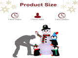 6ft With 3 Penguins, 4 Light Strings, 1 Colorful Rotating Light, Inflatable, Garden Snowman 65285313
