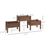 ZUN Wooden Planter、Flower shelf,Wood Planter Box-Coffee 00457272