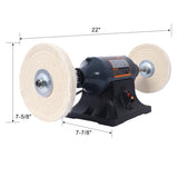 Extra long 8-Inch Electric Polisher Benchtop Buffer Grinder -4 Pole motor Includes 4PCs 80Ply Thic W465P191957