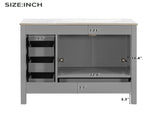 36" Gray Bathroom Vanity with Ceramic Sink Combo, Abundant Storage Cabinet -2 Soft close doors and 5 N729P183735E