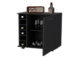 Black 6-Bottle Rack Bar Cart B062P175131