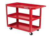 Tool Dorm Utility Service Cart, 3 Shelf 200LBS Heavy Duty Steel Rolling Utility Cart, Medium Lipped 62022600