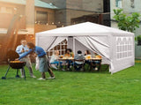 3 x 3m Four Sides Portable Home Use Waterproof Tent with Spiral Tubes White 70629289