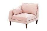 Beautiful Blush Pink LAF / RAF One Arm Chair Morgan Fabric 1pc Chair Pillow Soft Cushion Wood Legs B011P278576