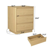 (Set of 2)End Table with Fast USB C Charging Station, Sofa Side Table with 3Drawers, Large Storage W409P414475