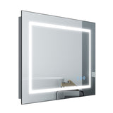 32x24inch Glossy Brushed Silver 3000-6000K LED Bathroom Mirror With Lights,Anti-Fog Dimmable Lighted GL-W2091126985