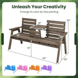 Wooden bench withFol dable Middle Table 61250127