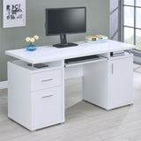 ZUN 55-inch Office Computer Desk with2 Drawers in White B016P210454