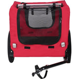 Bicycle trailer for pets outdoor foldable red color dog trailer with reflectors and safty flag W136456073