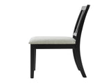 2-Piece Modern Scandinavian Chairs, Curved Wood Backrest with Gray Fabric Seat, Finish for 60226765