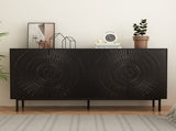 Modern Black Wood Sideboard Buffet Accent Bedroom Media Hallway Curio Kitchen Hutch Storage Cabinet W2263P207530