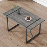 ZUN Industrial rectangular MDF material gray dining table with texture, equipped with a 1.57-inch thick W1151P144576