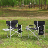 2-piece Padded Folding Outdoor Chair with Side Table and Storage Pockets,Lightweight Oversized W24172217