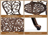 3 PCS Outdoor Bistro Set,Outdoor Patio Set, All-Weather Cast Aluminum Bistro Table Set for Backyard, 68244949