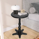 15.75 inch Round Small End Table, Wooden Pedestal Side Coffee Tables, Vintage Accent Nightstand for W2295P339121