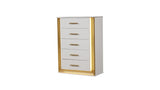 ZUN Contemporary Style 5-Drawer Chest Made with Wood & Gold Finish B009P152666