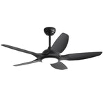 ZUN 48 Inch Ceiling Fan with Dimmable LED Light and Remote Control, 5 ABS Blades DC Motor Black W934P211114