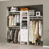 96 Inches Closet System, 8FT Walk In Closet Organizer with 3 Adjustable Shelves & 3 Expandable 68790031