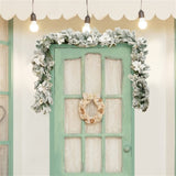 9ft Lifelike Christmas Garland Pre-Lit 50 Warm LEDs Timer 180 Tips Poinsettias Berries PVC/PE 93739249