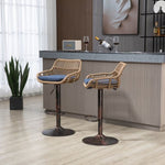 ZUN COOLMORE Modern Swivel Bar Stools Set of 2 Adjustable Counter Height Chairs with Footrest for W39594821