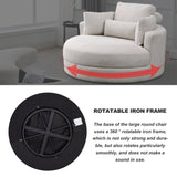 Welike Swivel Accent Barrel Modern Sofa Lounge Club Big Round Chair with Storage Ottoman W83469808