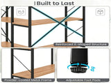 L-Shaped Corner Bookshelf, 5-Tier Industrial Open Storage Shelf with Metal Frame, X-Shaped 46623537