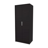 Wardrobe Berlin, Two Doors, Hanging Rod, Two Shelves, Shoe Rack, Bedroom, Wengue B128P343764