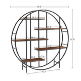 Round 5-Tier Metal Plant Stand bookcase storage rack, Indoor Living Room Terrace Garden Balcony W116290852
