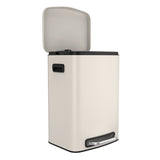 13 Gallon 50L Kitchen Foot Pedal Operated Soft Close Trash Can - Stainless Steel Rectangular Bustbin W1550122451