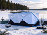 8-Person Pop-Up Ice Fishing Shelter, Insulated Ice Shanty Tent with 2 Doors & Carry Bag 28432417