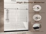Frameless shower door 56-60 "W x 76" H, 1/4 " Clear Tempered Glass, Explosion Proof Film, W1675P306990